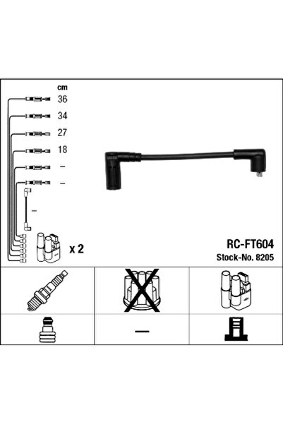 NGK Комплект кабели за запалване Fiat Cinquecento/Seicento / 600