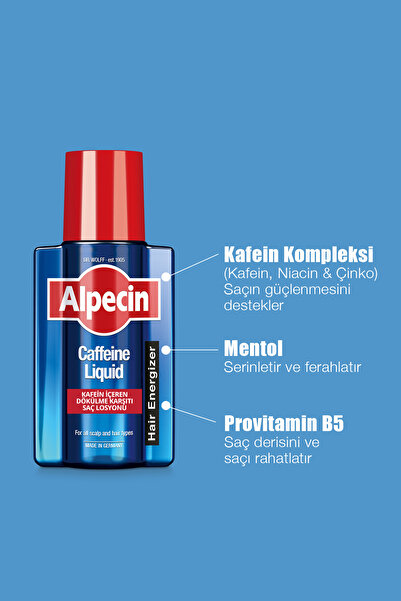 ALPECE Caffeine Liquid – Durulanmayan Kafeinli Tonik – Saç Dökülmesine Karşı Bakım – 200 ml
