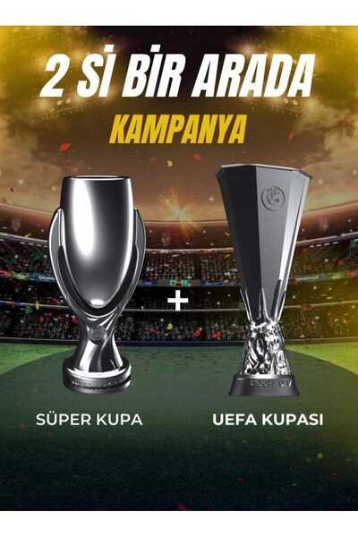 3d layer craft 2'li Set Uefa Avrupa Ligi Kupası - Uefa Süper Kupa Maketi 25 cm