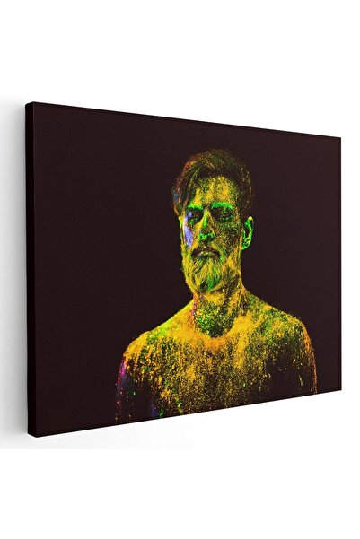 Tablou Canvas Tablou barbat in pudra fluorescenta si lumina neon, cod 4356