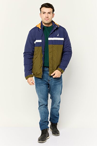 Nautica Men Colour Block Wind Breaker Jacket, Multicolor