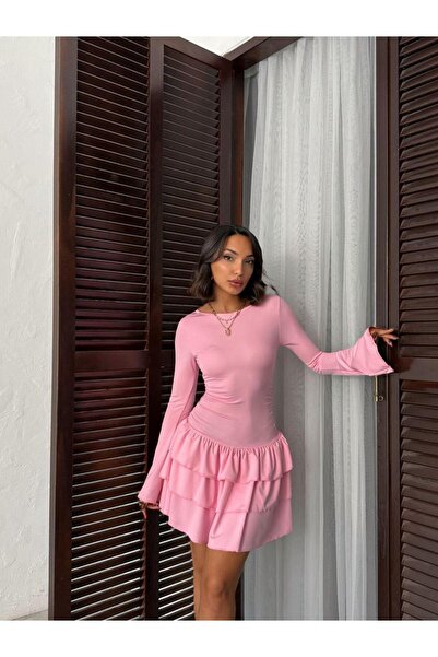 Jeevee Μίνι φόρεμα με ισπανικό μανίκι με βολάν