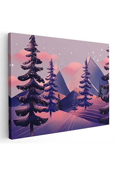 Tablou Canvas Tablou peisaj munte cu brazi, cod 5457