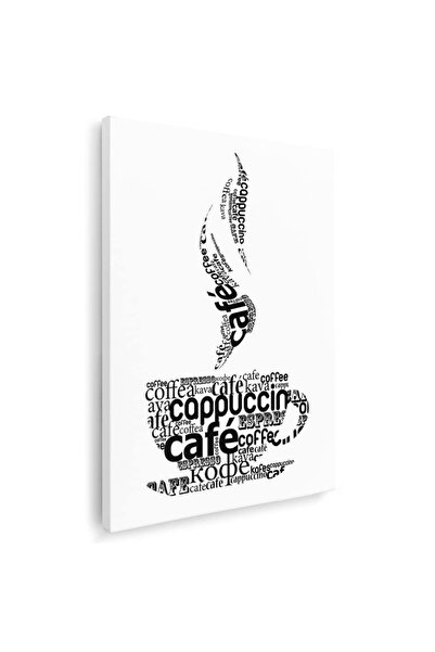 Tablou Canvas Tablou ceasca de cafea creata din text, cod 3875