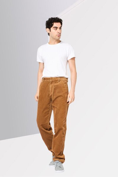 Lacoste Men Regular Fit Textured Straight Leg Pants, Brown
