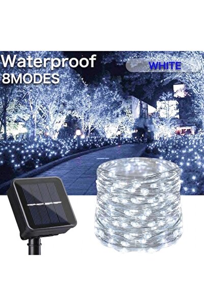 Deliny Lumini de Crăciun, cu energie solară, 30 de metri, 300 de LED-uri, sârmă de cupru impermeabilă cu 8 efecte de iluminare