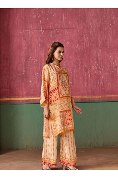 HashtagBe Elegant Cream Printed Co-ord Set