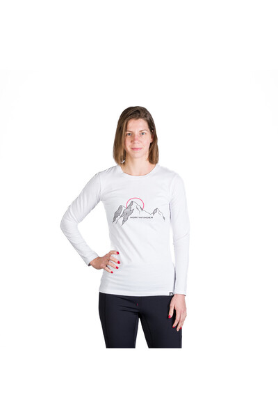 NORTHFINDER Tricou turist pentru femei din bumbac SHARI alb