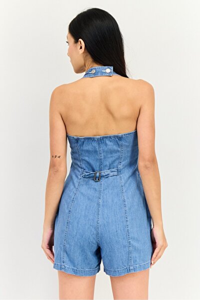 Levi's Women Washed Sleeveless Jumpsuit, Light Blue