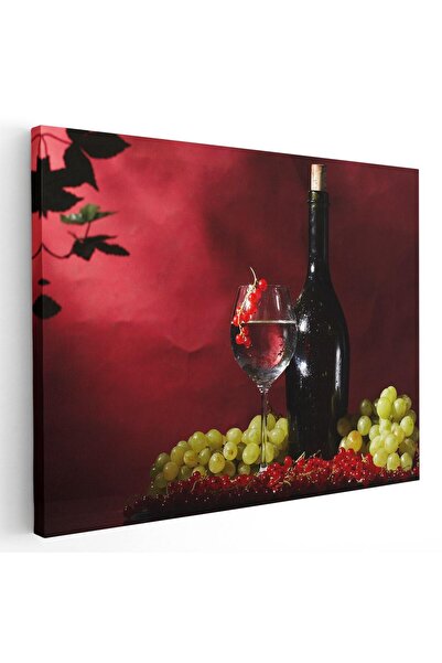 Tablou Canvas Tablou pahar sticla cu vin struguri, cod 4056