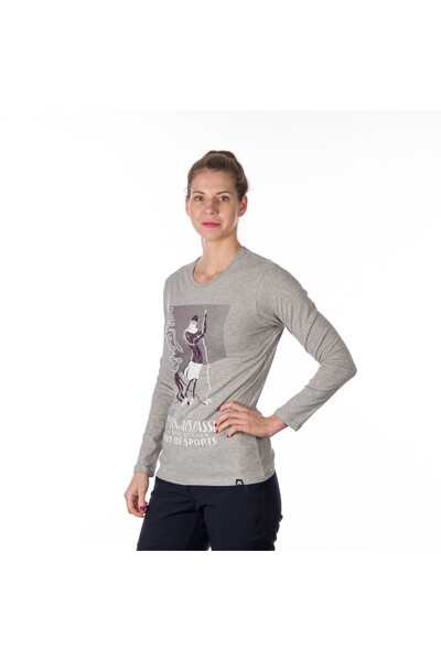 NORTHFINDER Women's cotton t-shirt with print Faye greymelange