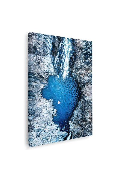 Tablou Canvas Tablou peisaj vedere aeriana cascada, albastru, gri, cod 1448