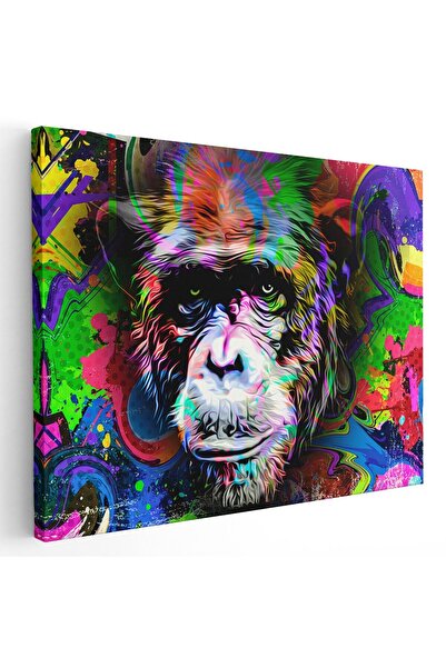 Tablou Canvas Tablou cap maimuta, fundal graffiti, cod 1886