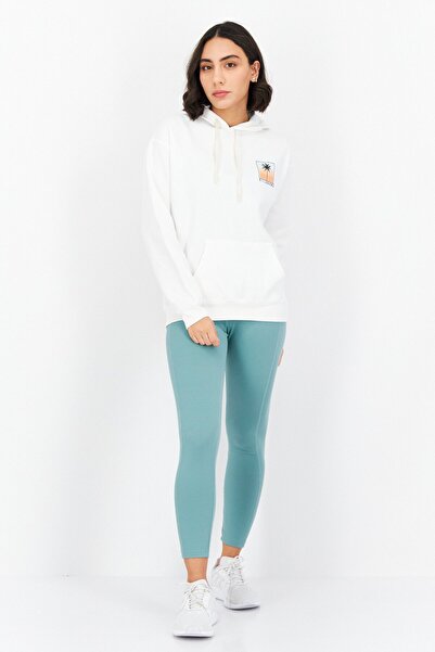 BİLLABONG Women Hooded Long Sleeve Graphic Print Sweatshirt, White