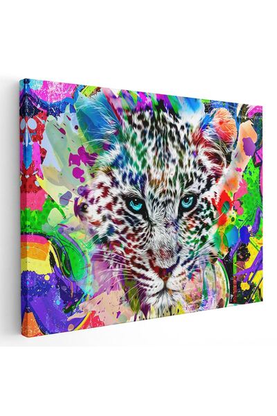 Tablou Canvas Tablou cap leopard fundal abstract, cod 1891