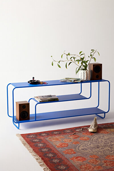 Maye Haus Alana C Konsol, Modern Konsol, Metal Konsol, 3 Katlı Konsol, Iskandinav Konsol