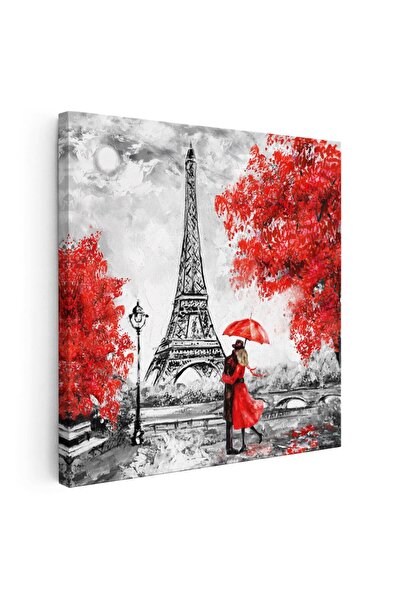 Tablou Canvas Tablou pictura cuplu indragostiti la turnul Eiffel Paris, cod 4300