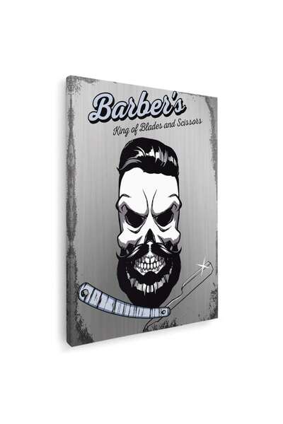 Tablou Canvas Barber Shop Tablou Craniu Vintage, cod 2509