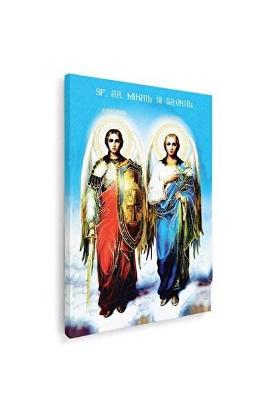 Tablou Canvas Icoana Sfintii Arhangheli Mihail si Gavril, cod 2473