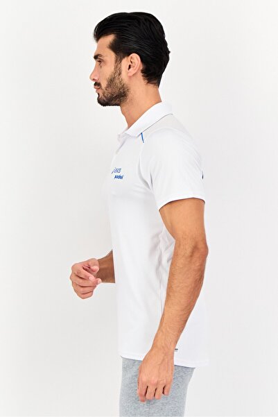 Asics Men Sportswear Fit Brand Logo Short Sleeve Padel Polo Shirt, White