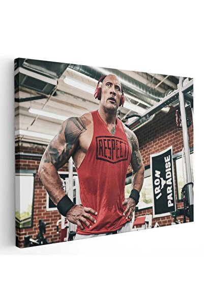 Tablou Canvas Tablou Dwayne Johnson in sala de fitness, cod 3283