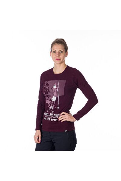 NORTHFINDER Women's cotton t-shirt with print Faye winemelange