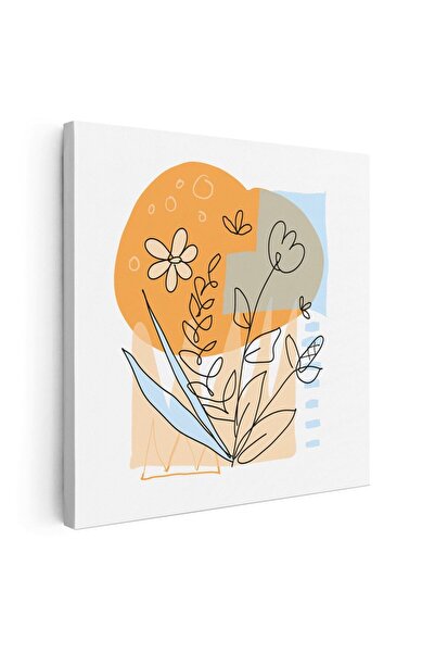Tablou Canvas Boho minimalism flori, portocaliu, cod 1334