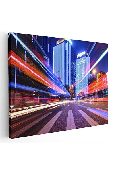 Tablou Canvas Tablou cladiri moderne noaptea, cod 4385