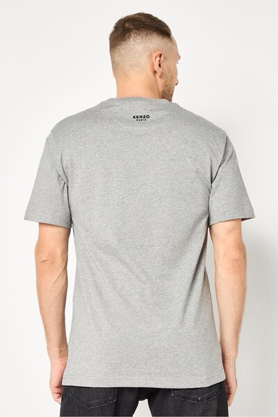 Kenzo Men Crew Neck Short Sleeve Embroidered T-Shirt, Grey