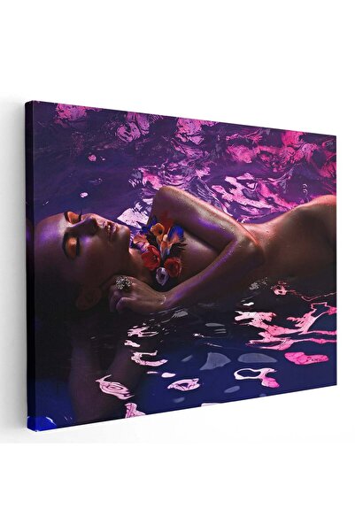 Tablou Canvas Tablou nud femeie in apa in lumina neon, cod 4351