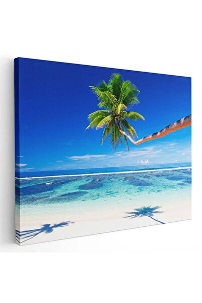 Tablou Canvas Tablou peisaj plaja cu palmier, cod 4370