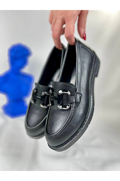 Zerenyus Flex Black Buckle Daily Orthopedic Women's Ballerinas