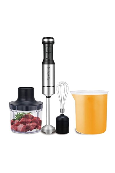 Deliny Blender electric de mână 4 în 1, 1200 W, oțel inoxidabil, 2 viteze + accesorii