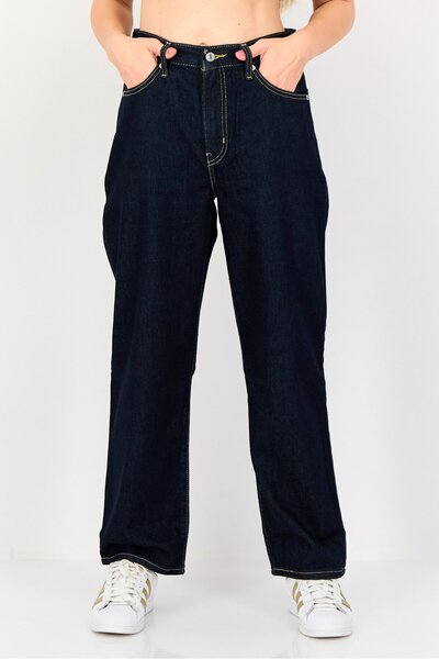 Levi's Women Loose Fit High Rise Solid Wide Leg Jeans, Navy