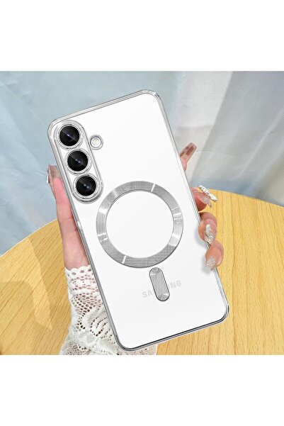 Rivor Samsung Galaxy A16 Kılıf Kamera Korumalı Magsafe Wireless Şarj Şeffaf Kenarları Renkli Yumuşak Kapak