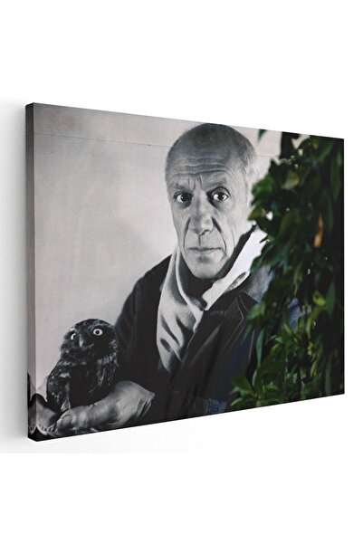 Tablou Canvas portret pictor Pablo Picasso, alb, negru, cod 1381
