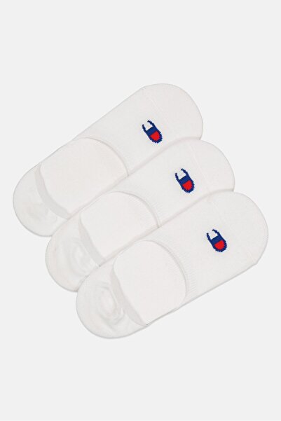 Champion جوارب رجالية قصيرة بشعار مطرز، 3 أزواج، لون أبيض