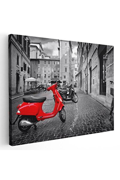 Tablou Canvas Tablou scuter rosu peisaj urban, cod 4296
