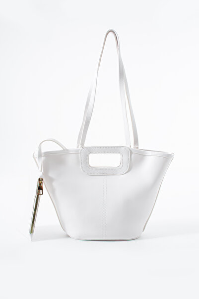 HERCAİ White Stitching Detailed Dual-Use Bucket Hand and Shoulder Bag