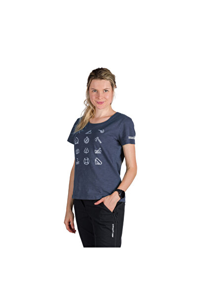 NORTHFINDER Women's outdoor T-shirt made of slub cotton CANDICE bluenights