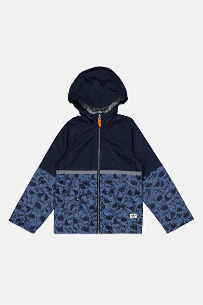 Oshkosh B’Gosh جاكيت بغطاء رأس مطبوع للأولاد، أزرق داكن
