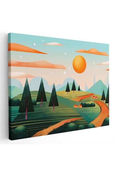 Tablou Canvas Tablou peisaj dealuri copaci, cod 5498