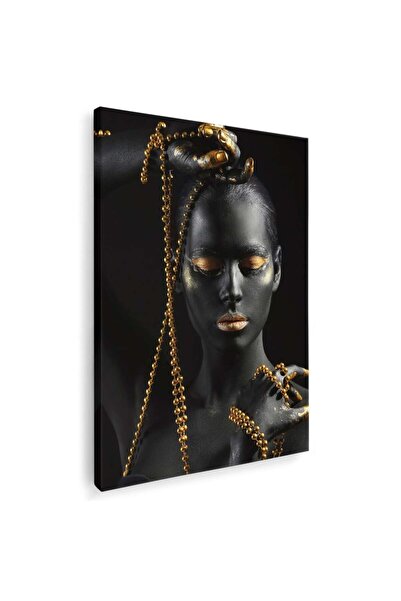 Tablou Canvas Machiaj auriu creativ tablou femeie, cod 2565