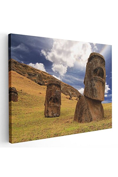 Tablou Canvas Tablou Statui Moai Insula Pastelui, cod 1546
