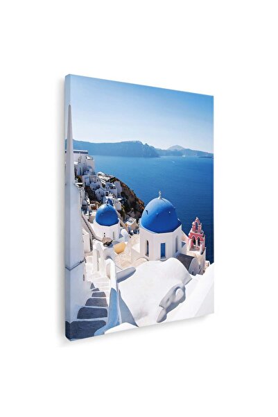 Tablou Canvas Tablou peisaj Santorini Grecia albastru, cod 1982