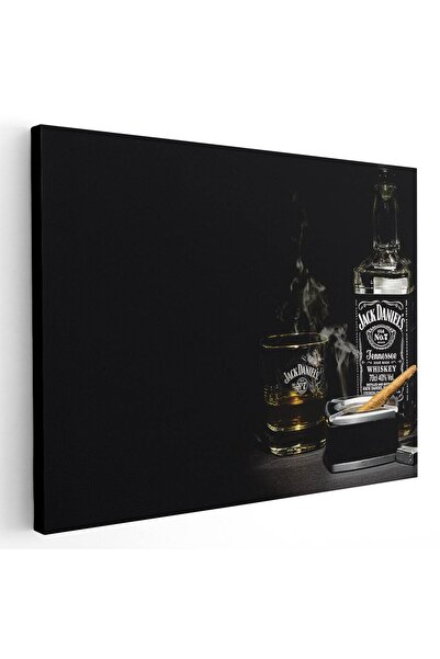 Tablou Canvas Tablou pahar sticla Jack Daniels trabuc, cod 4080
