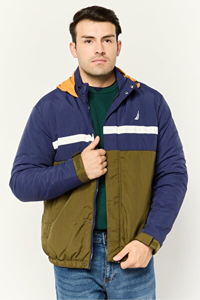 Nautica Men Colour Block Wind Breaker Jacket, Multicolor