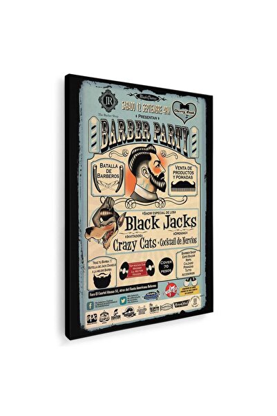 Tablou Canvas Tablou Barber Shop Party vintage, cod 2538