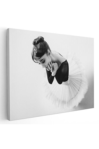 Tablou Canvas Tablou balerina pozitie dans, alb, negru, cod 1927