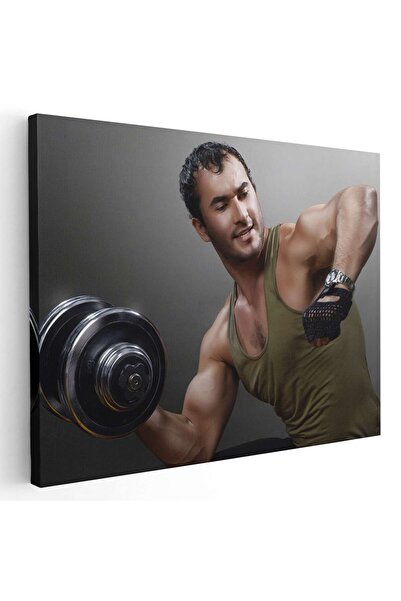 Tablou Canvas Tablou barbat facand exercitii cu gantera, cod 3264